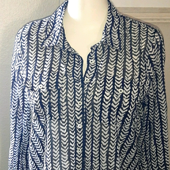 J. Crew Tops - J. Crew Long sleeve sheer Blouse